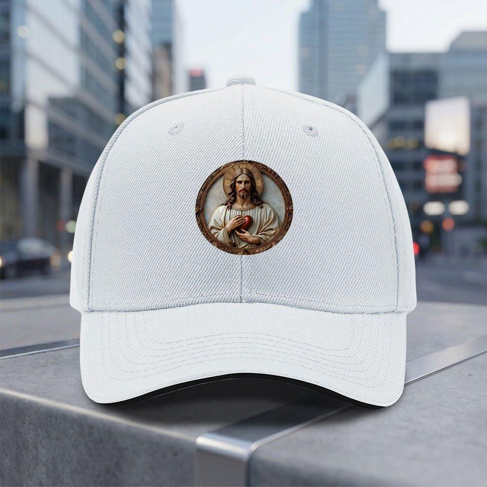 Sacred Heart Adjustable Baseball Cap Lightweight Breathable Unisex Hat For Daily Wear Valentines Day Gift