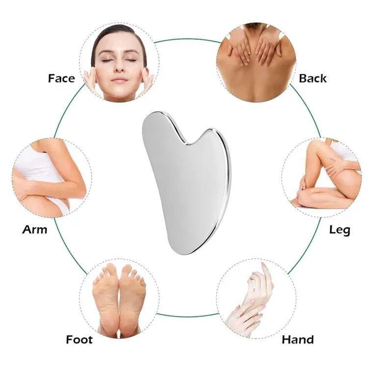 Stainless Steel Gua Sha Heart-Shaped Face & Body Massager