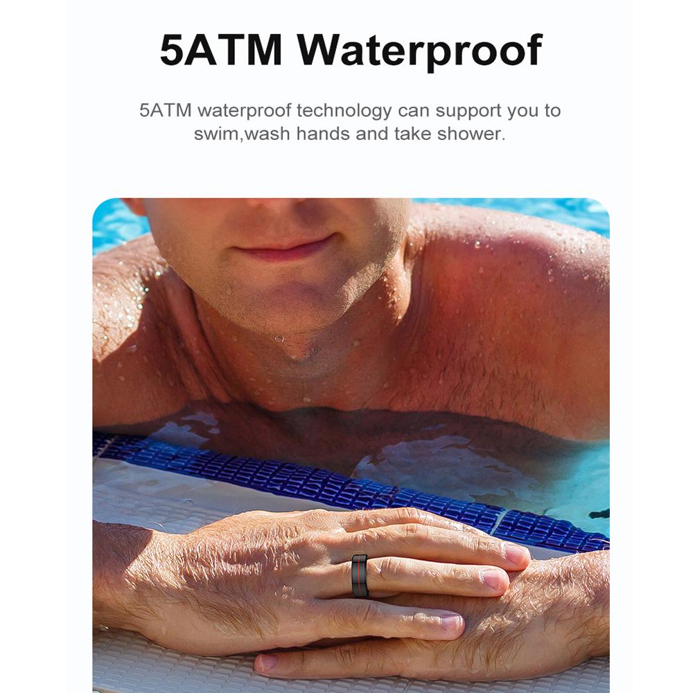 Smart Ring Herzfrequenz Blutsauerstoff Blutdruckmessung Männer Frauen Fitness Tracker Sport IP68 Wasserdicht Bluetooth Ring
