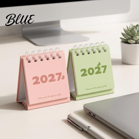 Durable Daily Schedule Dec. Standing 2027 Jan. Desk Calendar Organizer Mini 2027 to Flip Small
