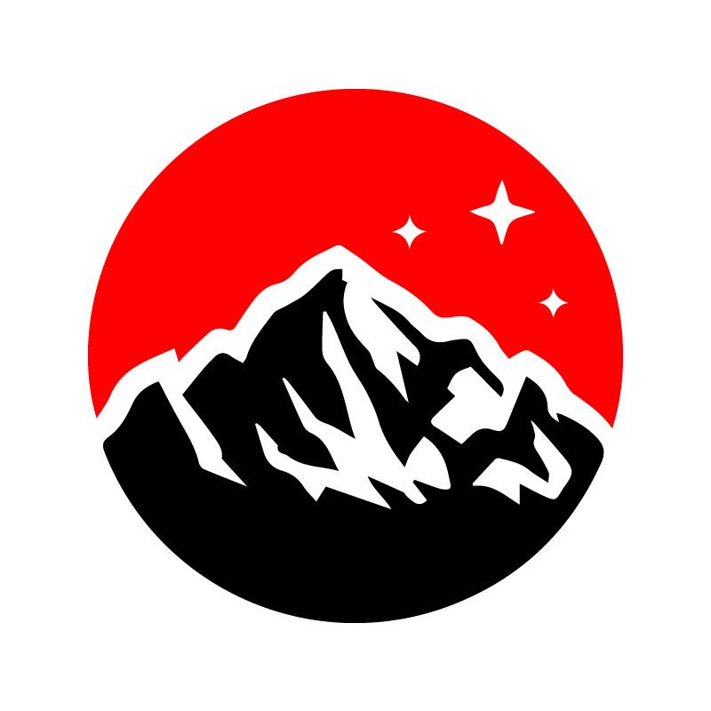 Snow Mountain Stickers,mountain&sky with stars,High quality for cars trucks motorcycles &laptops!