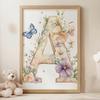 Poster Floral Letter "A" For Children Poster Floral Letter "A" For Children, 50X70 Cm, Without Frame, Premium Canvas On Stretcher