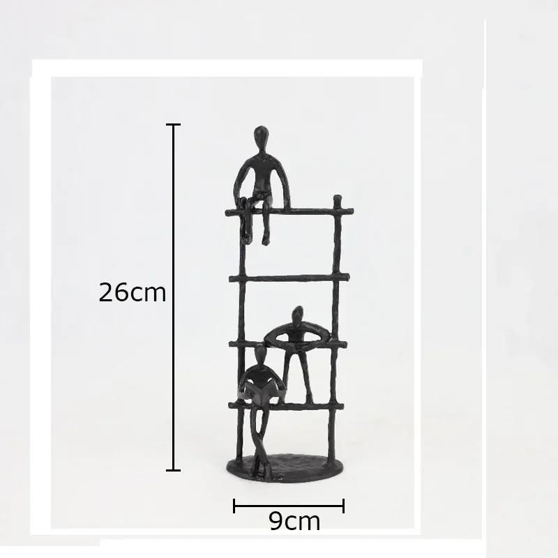 

Creative Climbing Stairs Figures Statue Desk Decoration Crafts Ornaments Cast Iron Character Sculpture Room Aesthetic Decor