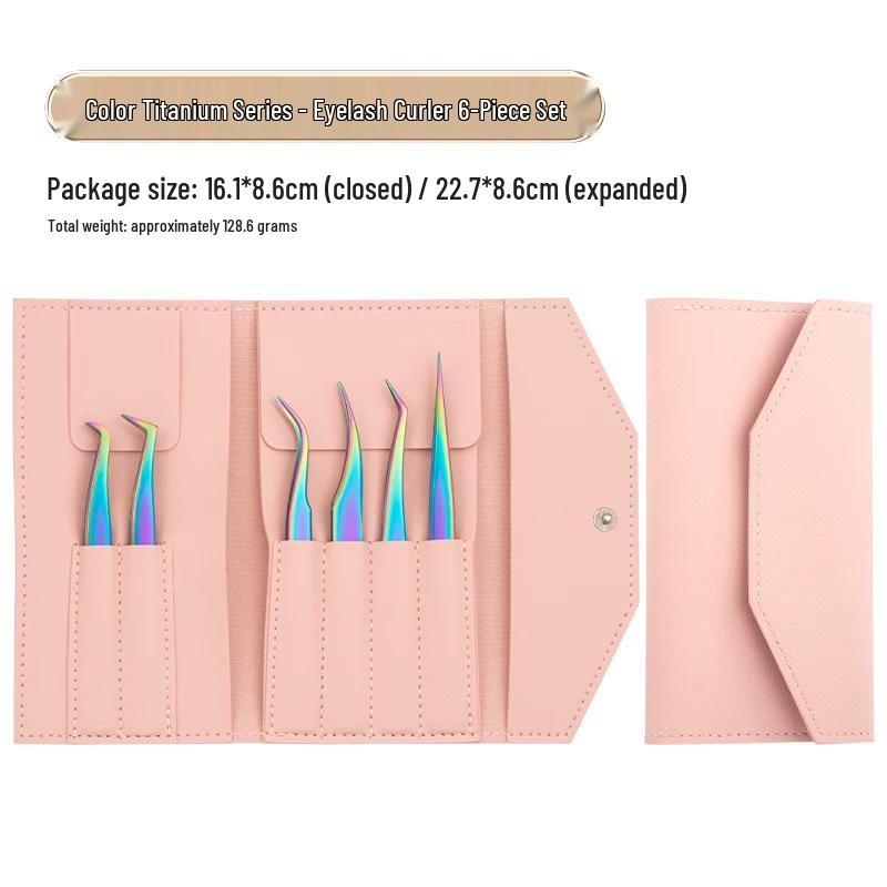 Titanium Feather Eyelash Tweezers and Curler Set - Eagle Beak Design
