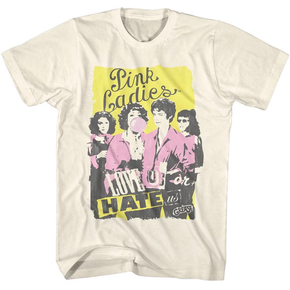 Grease Movie Pink Ladies Love Us Or Hate Us Men s T Shirt S