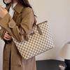 Bolso Tote de Alta Gama para Mujer con Estampado de Diamantes: Bolso de Hombro y Mano de Gran Capacidad Ligero de Lujo Tendencia 2025