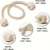 2pc Magnetic Curtain Tieback - Easy No-Drill Installation with Twine Loop, Stylish Holdback for Drapes, Curtains for Living Room