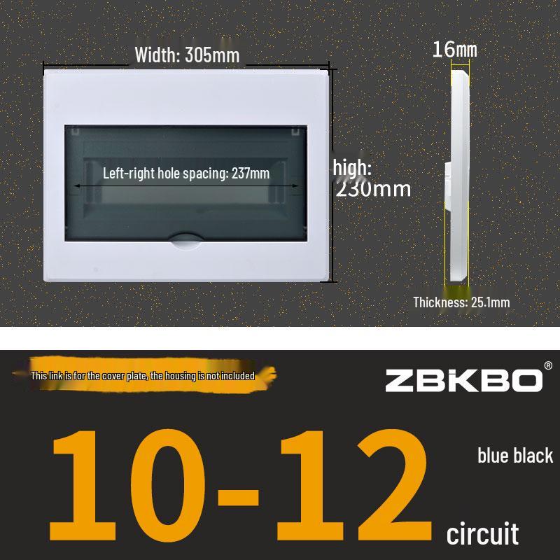 Frosted Flat Panel Lighting Distribution Box - 10/12/15/18/30 Positions, Strong Current, Plastic Panel