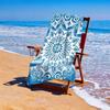 1 Piece Intricate Blue Mandala Beach Towel-Super Soft Quick-Dry Microfiber, Vibrant Geometric Floral Pattern for Travel, Yoga