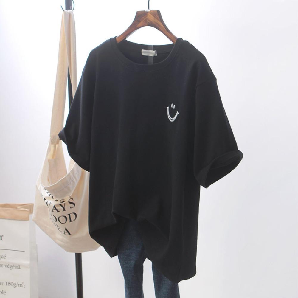

Loose white short sleeve t-shirt schoolgirl top female print Korean new women s clothes women s clothing M чёрный