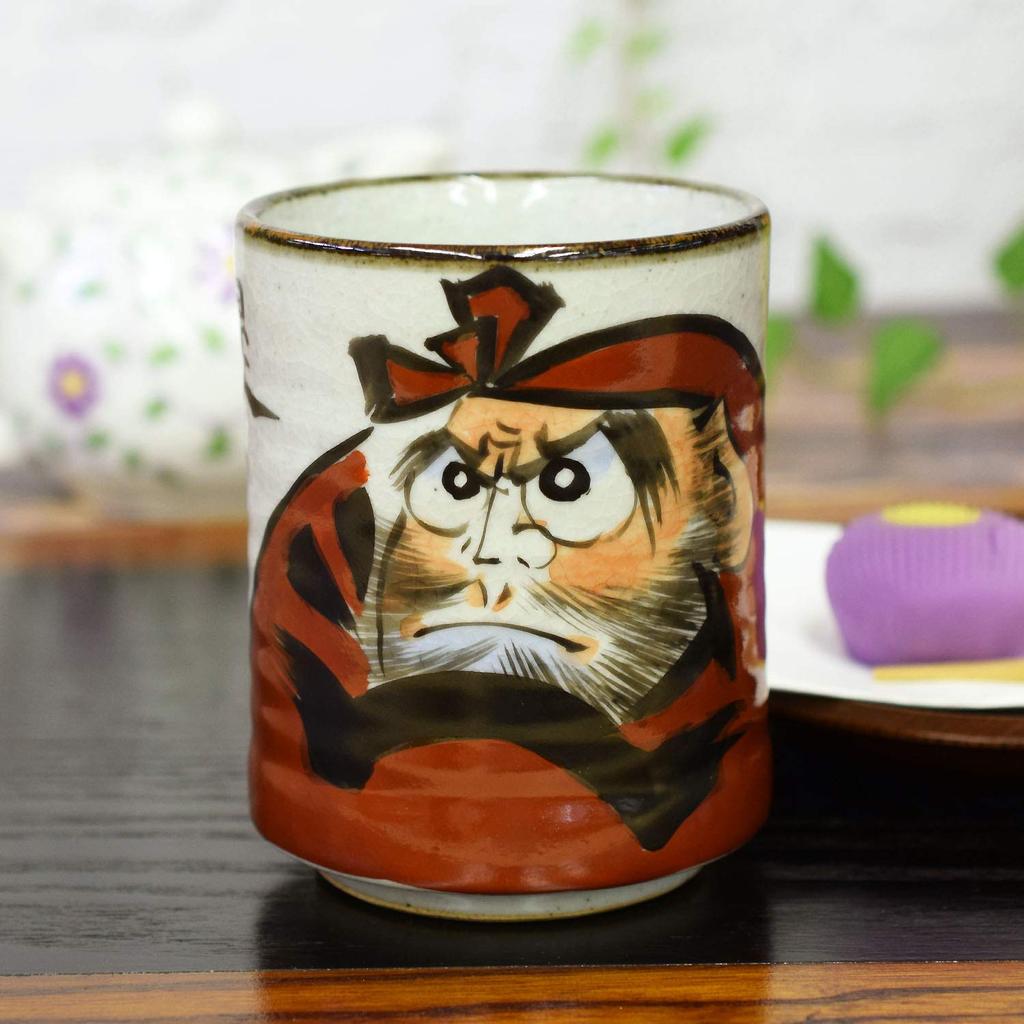 Waza no Kura Stylish Kutani Ware Teacup Daruma Birthday Present 60th 70th 77th 80th 88th Birthday Gift Present