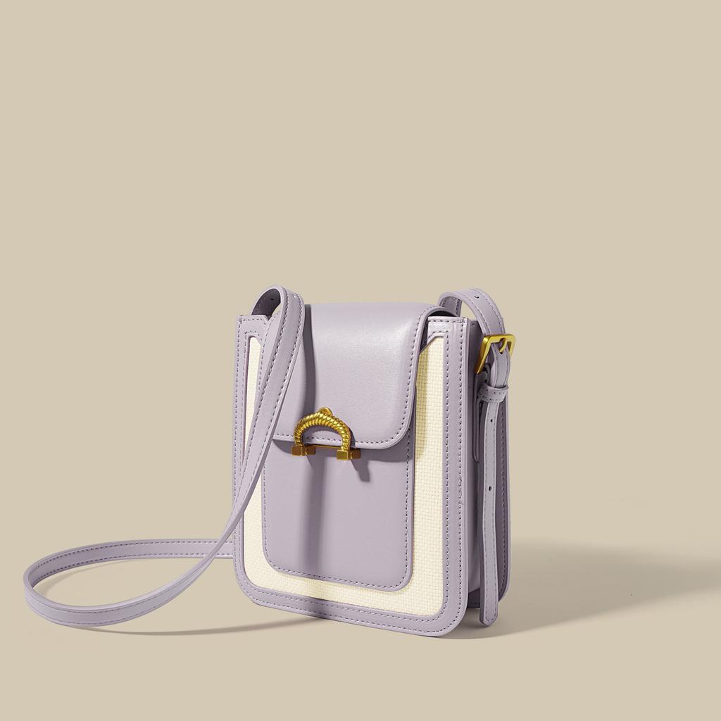 New Color Matching Mobile Phone Bag Simple Color Contrast Mini Shoulder Messenger Bag Small Square Bag
