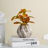 Shu Men Wabi-Sabi Stil Keramikkrug: Retro-Musterung, verwitterte Textur, Trockenblumen-Vase für Wohnzimmer- oder Esstisch-Dekoration