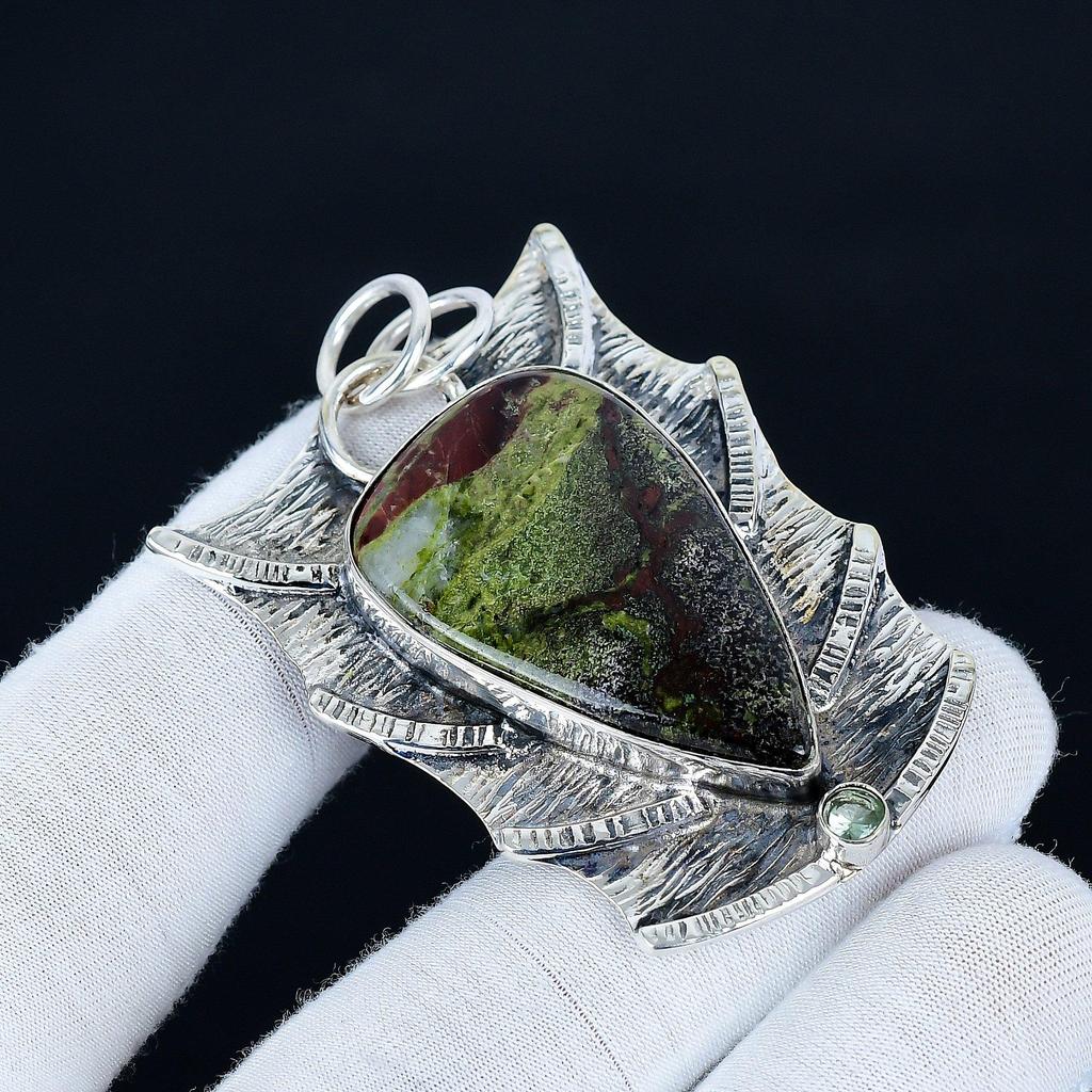 Dragon Blood Jasper Pendant, 925 Sterling Silver Handmade Jewelry, Dragon Blood Silver Pendant, Party Wear Jewelry For Women's, Pendant Gift For Love