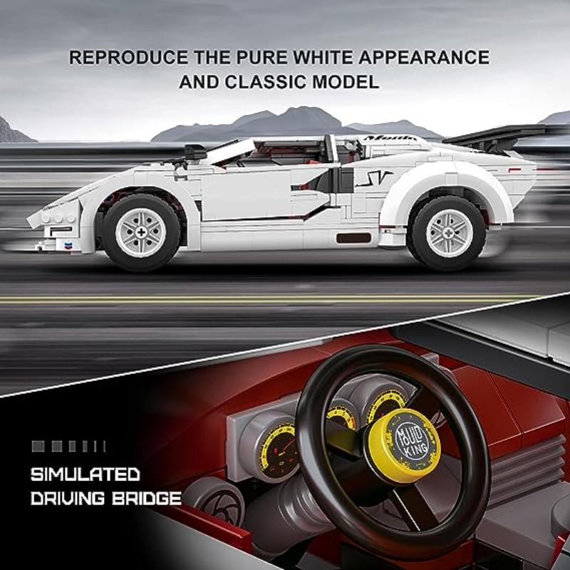 MOULD KING 10045/10046 Mașină tehnică MOC 82416 Countachs Speed ​​Super Car DIY Blocuri de construcție Jucării Colecție Cadouri pentru copii