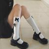 1 Pair Women Ruffle Socks Girl Lace Topped Calf Socks Frilly Socks with Bowties Cotton Socks Princess Style Dress Socks
