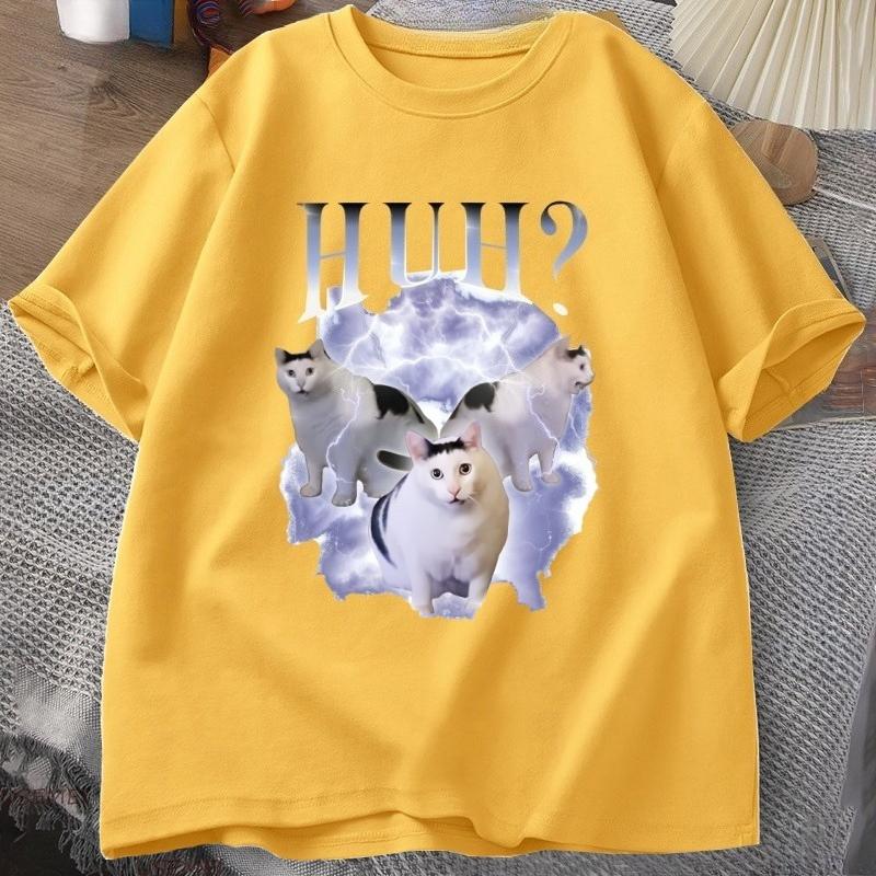 

Huh Cat Chonky Ben Meme Cat T Shirt Unisex Rap 90s Vintage Graphic T Shirts Harajuku Cotton Short Sleeve Unisex Clothing Streetwear 4XL