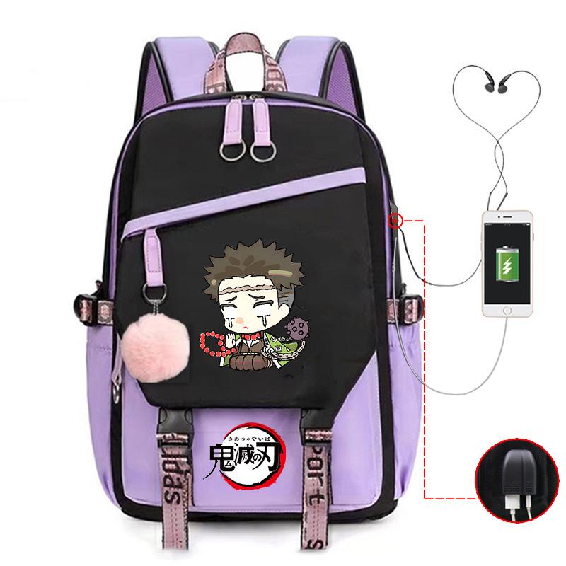 Kimetsu no yaiba ghost column peripheral printing schoolbag junior high school student high school multi-functional schoolbag