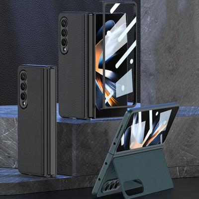 Ultradünne Halterung aus Leder für Samsung Galaxy Z Fold 4 5g mit Frontbildschirm-Abdeckung für Galaxy Z Fold4, Anti-Fall-Holster-Hülle