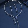 3PC Women's Fashion Zircon Butterfly Water Drop Necklace Earrings Zircon Set Suitable for Wedding, Party, Festival Gifts-8550