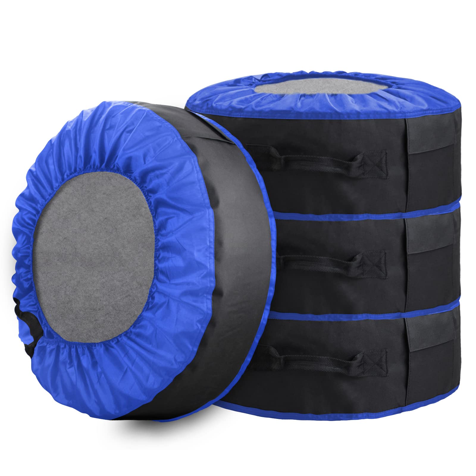 

ZATOOTO Чехол для хранения 4 шин с 4 войлочными сумками для шин с ручкой для удобства для чехла для автомобилей, шин, накладок, сумки/переноски для шин, (15/16/17/18/19 Дюймов), синий