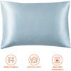EHEYCIGA Satin King Pillow Cases Set of 2, Soft Pillowcases for Hair and Skin Similar to Silk, Blue Pillow Case 2 Pack with Envelope Closure, 20X40