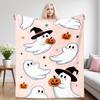 C-cute Ghosts Flannel Blankets Are Suitable For Sofas, Men's Room Decorations, Thick And Warm Gifts For Teenagers