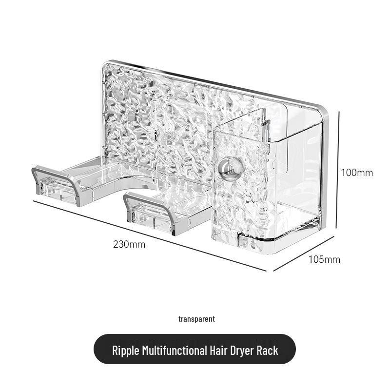 Multifunctional Wall-Mount Hair Dryer Holder: Punch-Free Storage Rack and Organizer