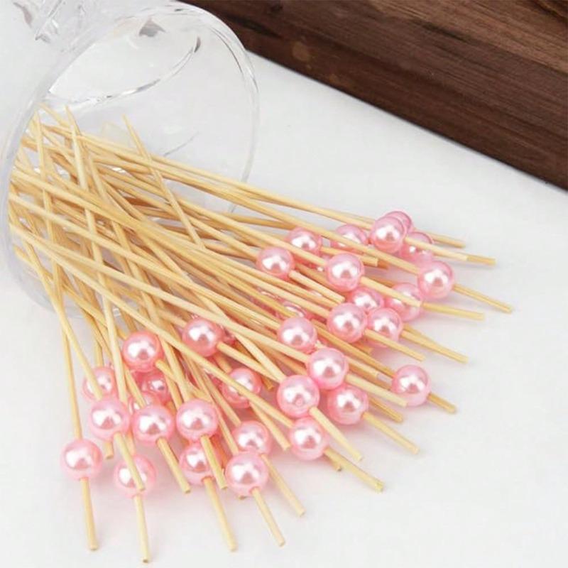 Fruit Skewers, Bamboo Sticks, Flower Picks, Fruit Kabobs, Creative Art Toothpicks, Cocktail Decorated Bamboo Sticks, Cake & Burger Art Forks
