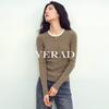YERAD Women's Slim-Fit Mock-Layer Half-Zip Wool Knit Sweater