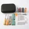 Custom Leather Sewing Tools Kit Awls Thimble Finger Cots Waxed Thread Stitching Needles