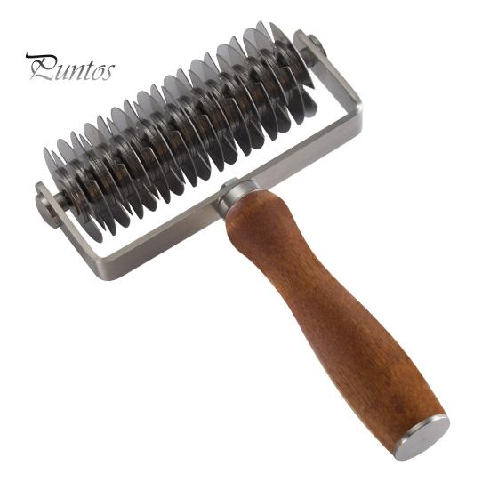 

Роликовый резак для теста для пиццы из нержавеющей стали с деревянной ручкой, устройство для создания узоров-сеток для бисквитов, пирогов, тортов