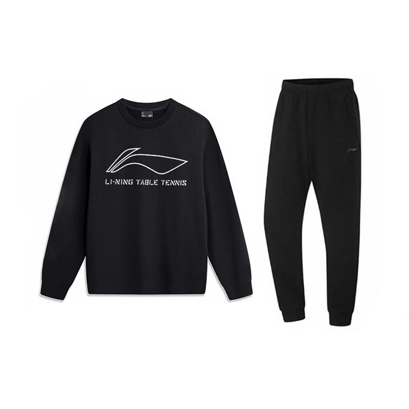 

Li Ning Letter Logo Print Loose Versatile Cotton Crew Neck Pullover Long Sleeve Sweatshirt Casual Sports Set Unisex sweatshirt Black AWDTD3-1-AKL73-4 S