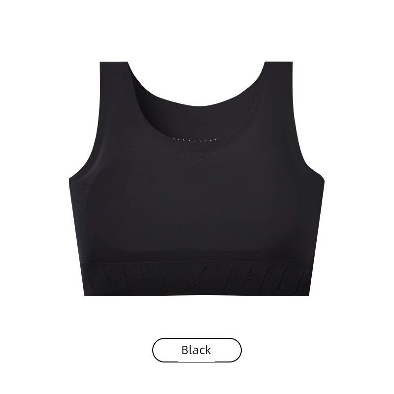 

Students Military Training Quick-Drying Underwear Women Big Chest Makes You Look Smaller High-Strength Sports Running Shockproof Corset Vest Thin 3XL Black [Seamless and Slimming]