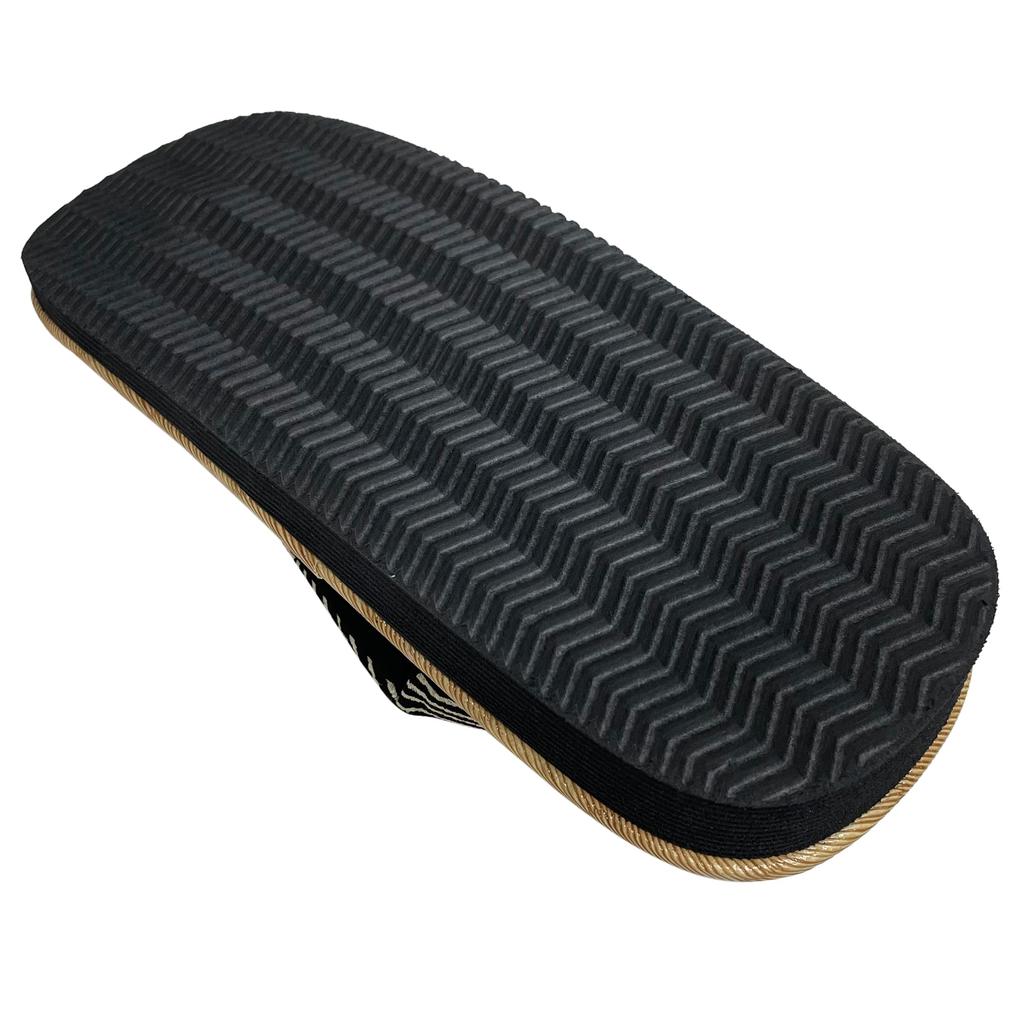 Edoten Geta Made in Genuine Hemp Zori Black Sponge Japanese Patterned Wave Size L Sandals, Japan, Outerwear, Japanese-Style Sandals, Sole,