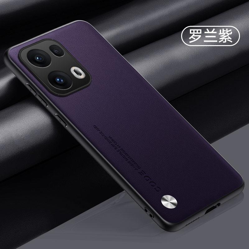 Luxury Vegan PU Leather Business Back Case for Oppo Reno 13 Pro / Reno 13 F Matte Soft Silicone Phone Shell Protection Bumper