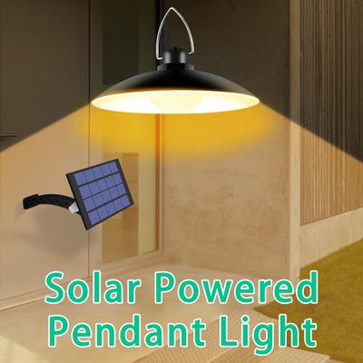 Solar Powered Pendants Light with Adjustable Panel Auto ON OFF Lighting Sensor IP65 Water Resistant Hanging Lamp for