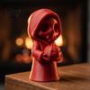 Halloween Decorations 3D Printed Grim Reaper Figurine Holding Pumpkin, Blank DIY Tabletop Seasonal Decor Paintable Statue, Cute Desktop Shelf Holiday