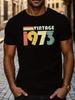 Vintage 1973 Pattern Design100 Cotton Summer Oneck Short Sleeve Casual Printed Tshirt