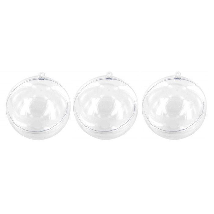 Boules à remplir - 0 - Lot de 3 - Transparent - Diamètre 8 cm - Plastique