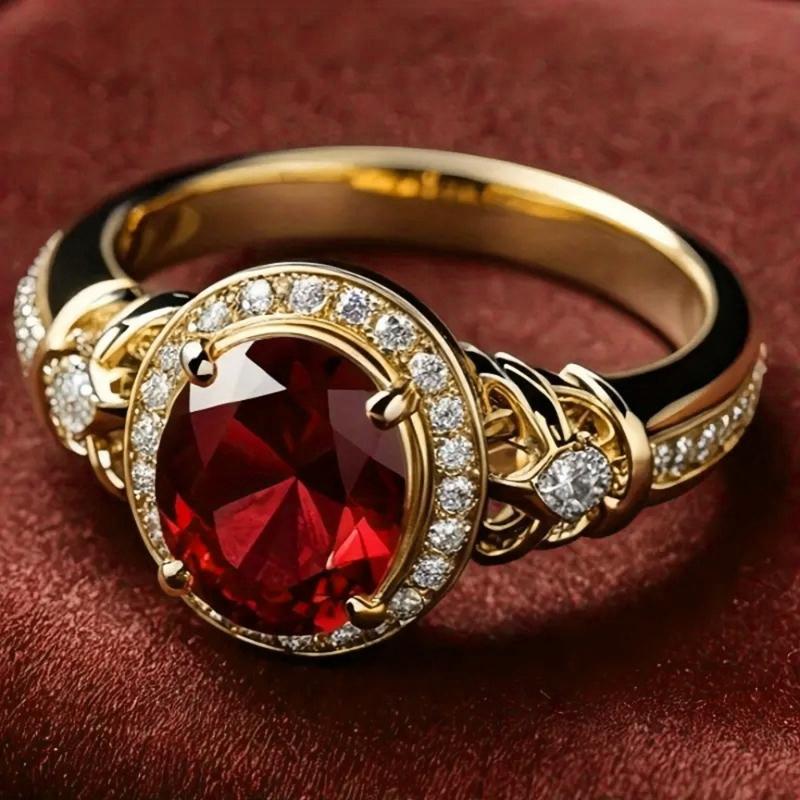 

6-10 Size Retro Trendy Oval Inlaid Zircon Flower Ring, Women s Fashionable Classic Holiday Accessory Zircon Gift 10