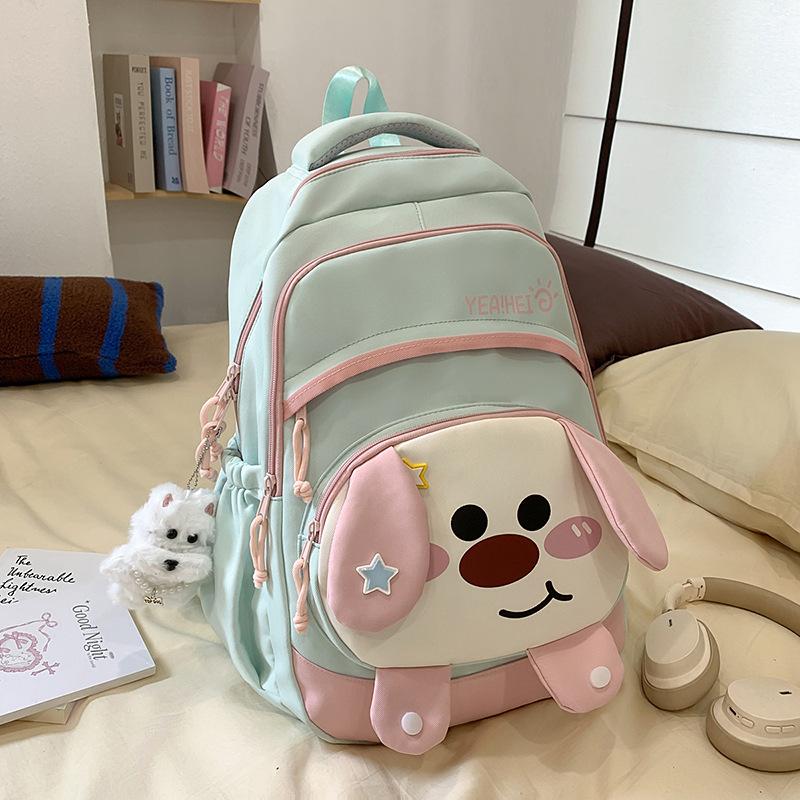 New high-value, fresh and sweet original style cute dog backpack women's lightweight large-capacity backpack
