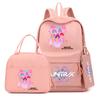 4-teiliges/Set Cartoon Anime K-Pop bedruckter Rucksack mit Federmäppchen Handtasche für Teenager Schüler Junge Mädchen Schultasche Schultasche Große Kapazität Reisetasche
