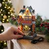 Christmas Resin Music Box Ornament with Lights -, Snowman and Decor for Holiday Table