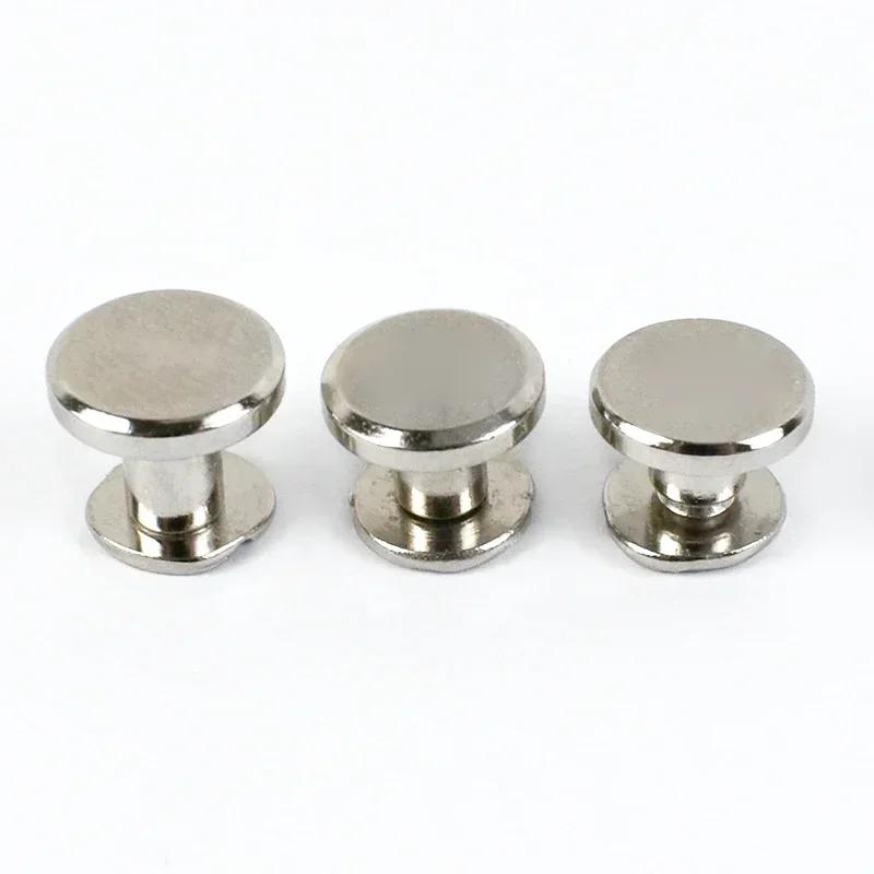 10/20/30Pcs Meetee 5-8mm Flat Head Rivet Buckles Metal Solid Nail Bolt for Bag Clothes Decorative Screws DIY Leather Accessories