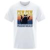 Pew Pew Madafakas Tshirt Men Short Sleeve Novelty Funny Cat T Shirt Vintage Summer Tops Shirts Tee T-Shirt Crew Neck Streetwear