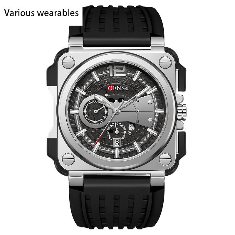 Watch Square Dial Fashion Simple Bar Nail Calendar Waterproof Men's and Women's Quartz Watch