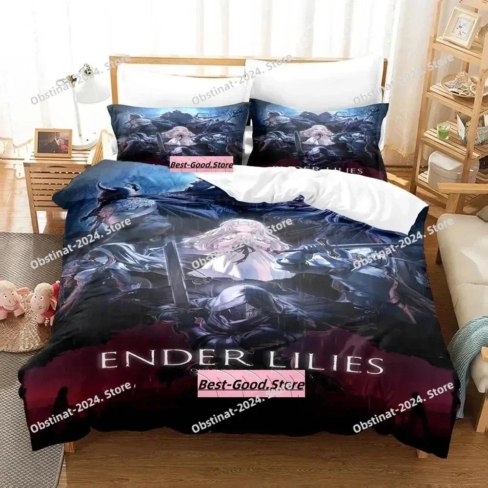 Gamw ENDER LILIES Quietus of the Knights Bedding Set Printed With Pillowcase Bed Duvet Cover Soft Single Double Queen Super King