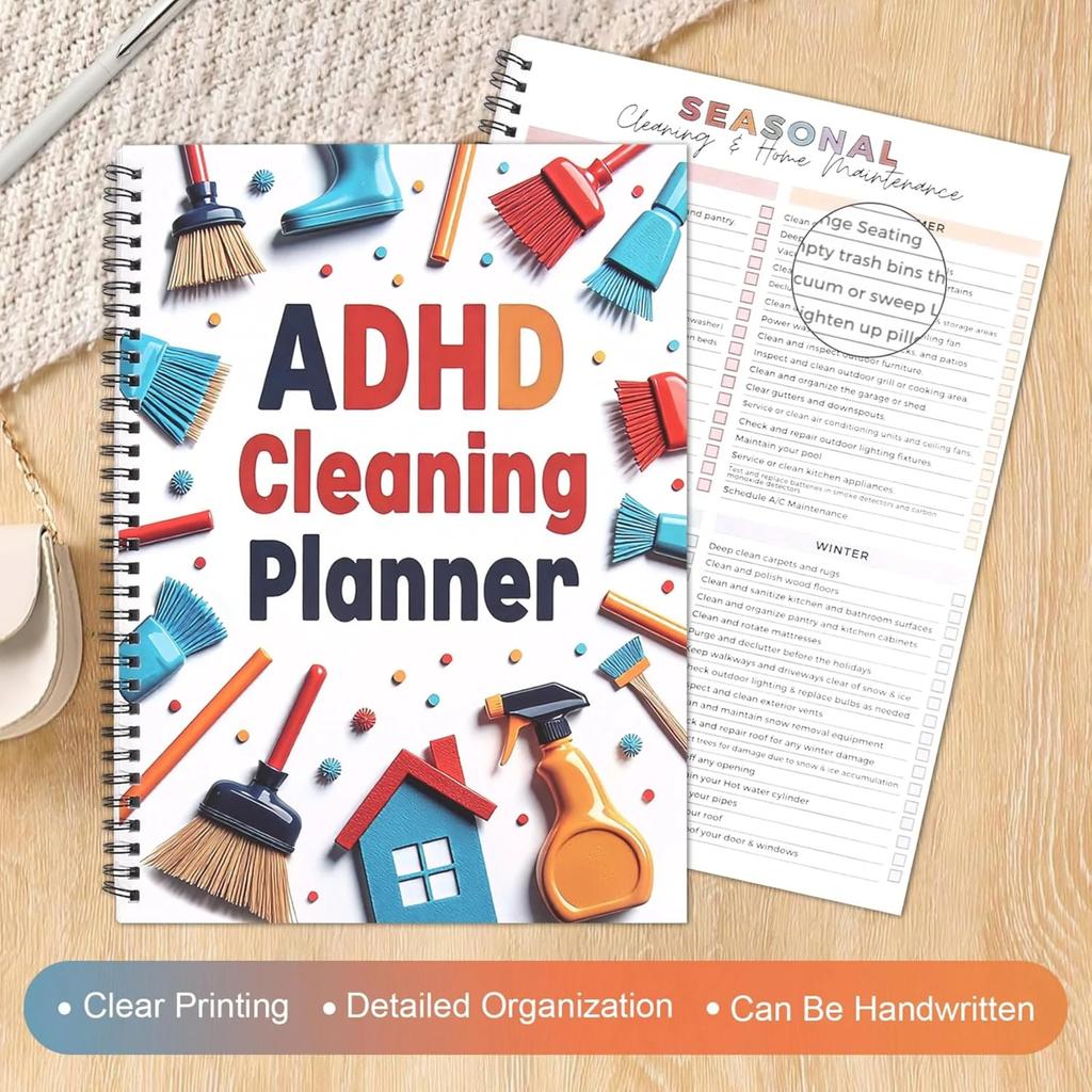 Adhd Cleaning Planner For Adults And Teens Adhd Cleaning And Organizing Planner Cleaning Schedule And Checklist Notebook List Daily Weekly Monthly