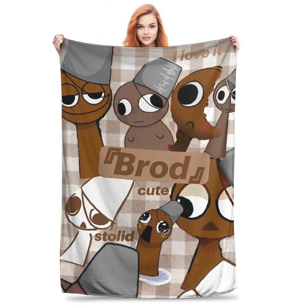 Mr Fun Computer - Incredibox Sprunki Decken Musik-Mixing-Spiel Flanell Neuheit Warme Überwurfdecke für Zuhause Restaurant Sommer